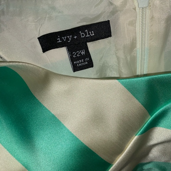 Ivy & Blu Stripe Taffeta Fit & Flare Dress - Picture 3 of 7